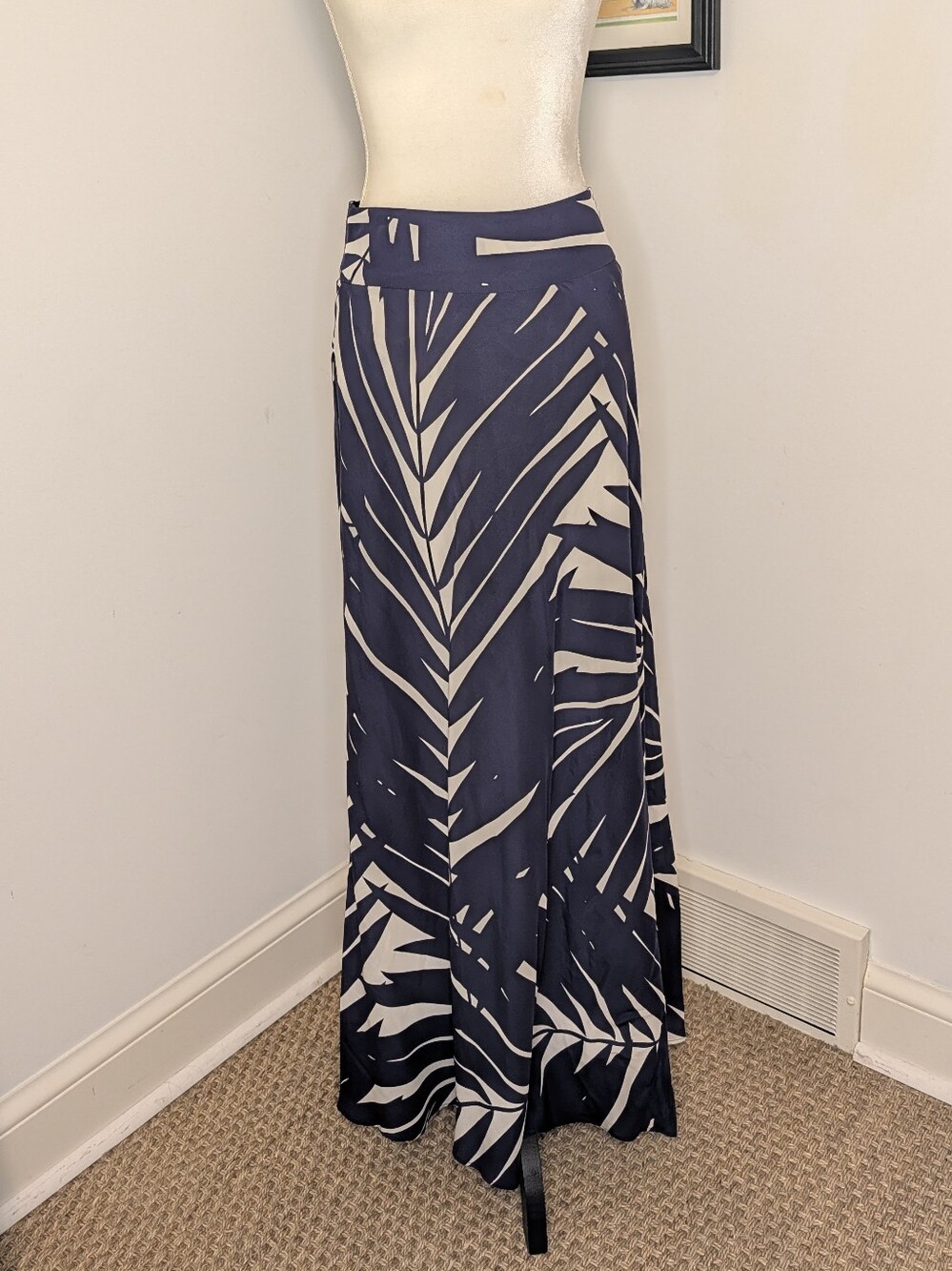 Banana Republic Palm Print Patio Silk Maxi Skirt
